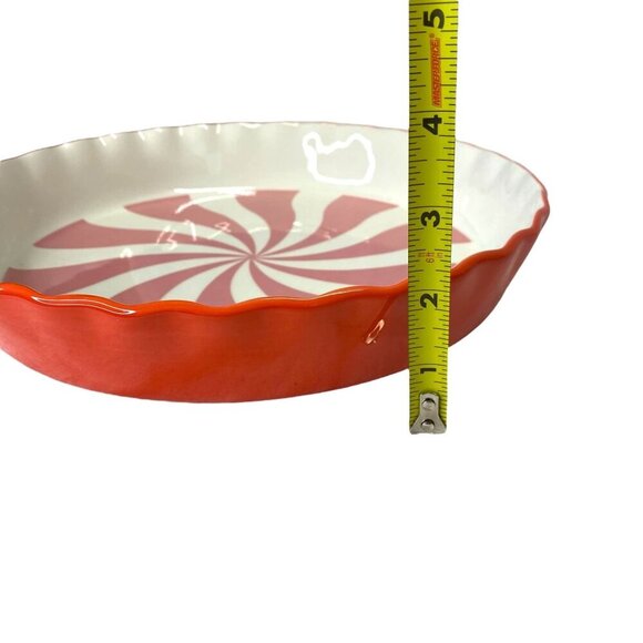 Potter's Studio Peppermint Swirl Christmas Pie Dish Baking Serving Plate Holiday - Picture 5 of 6